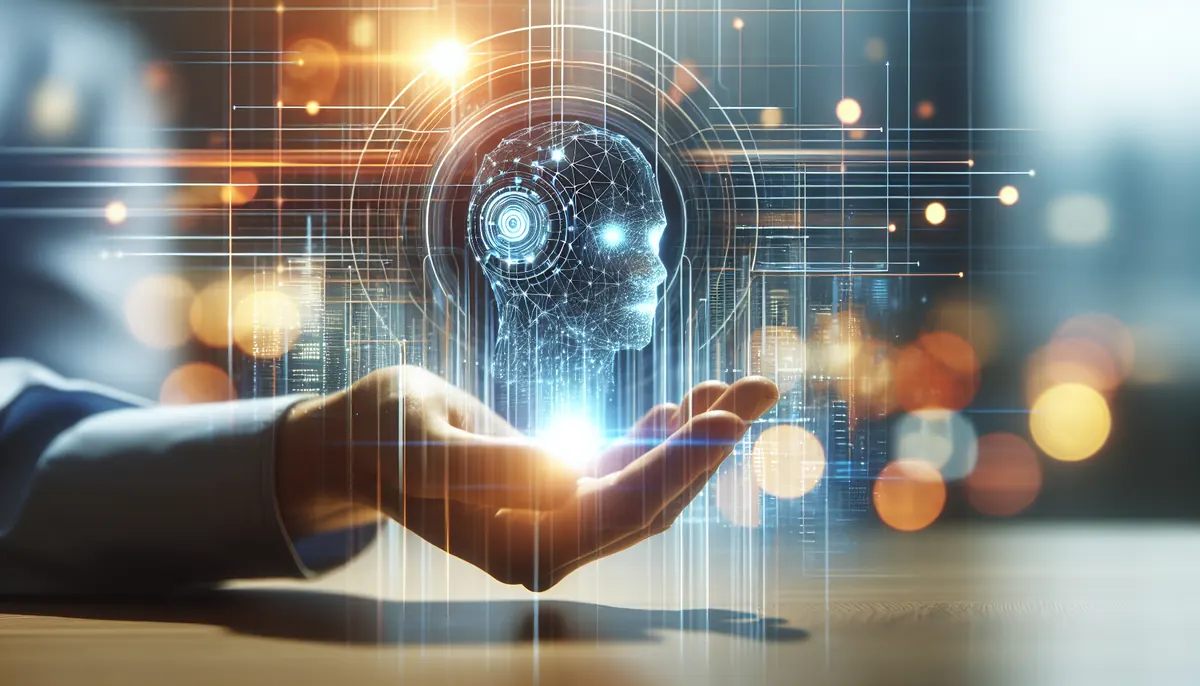 Abstract visualization of AI technology in real estate
