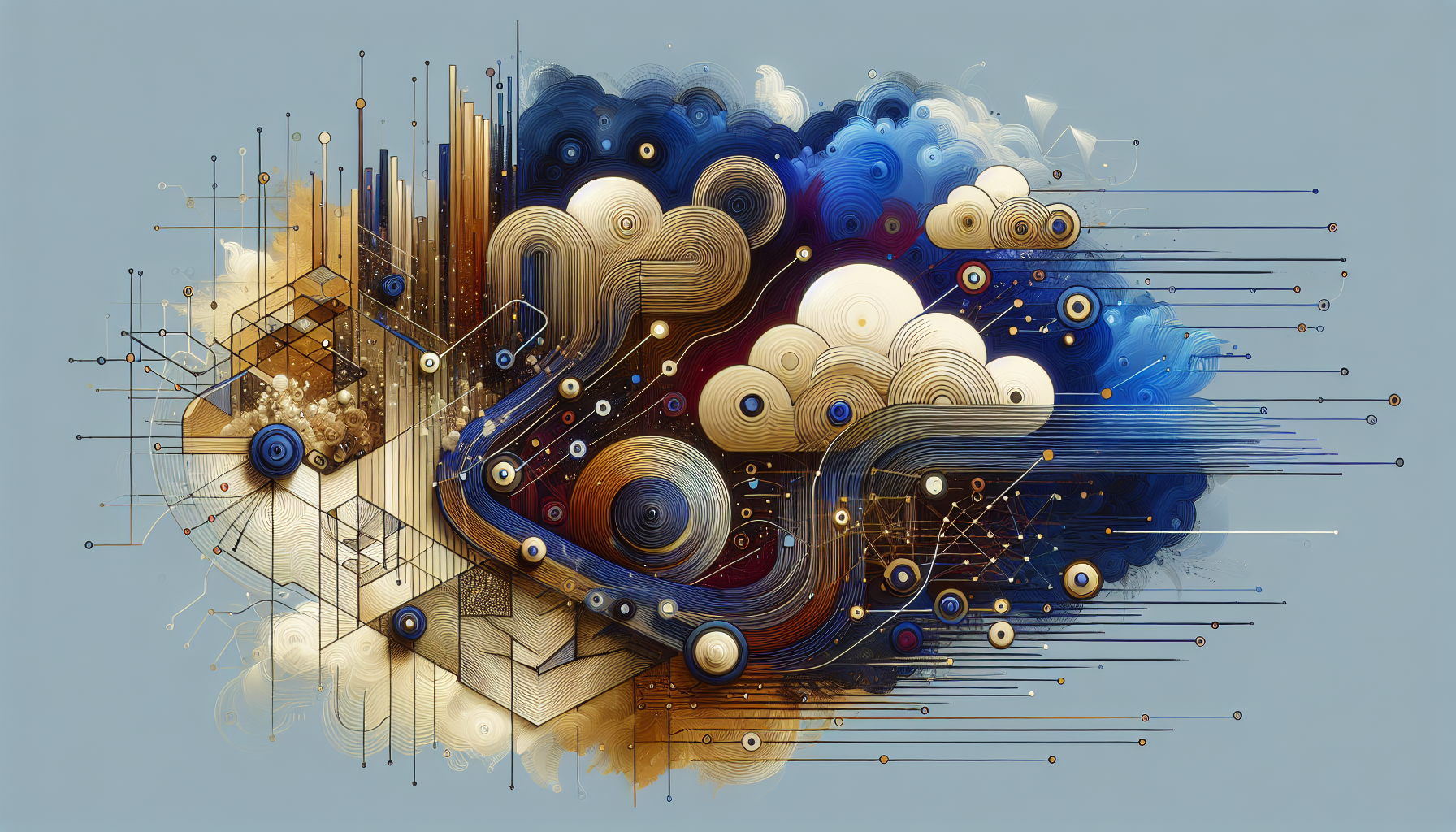 Abstract visualization of hotel AI data processing