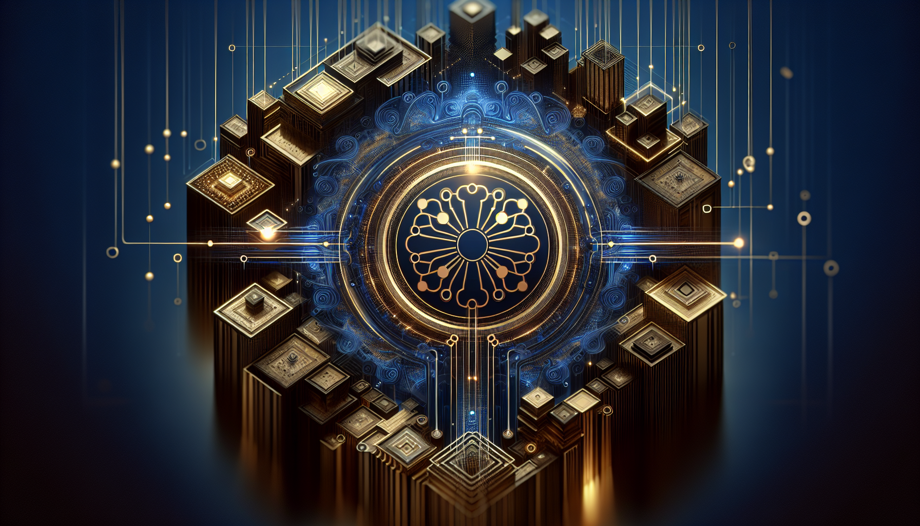 Abstract representation of AI networks in hospitality